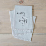 Christmas Napkin - Merry and Bright, present, housewarming gift, tableware, place setting, set the table, linen napkin, Christmas tableware