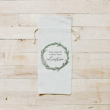 Christmas Wine Bag - Have Yourself a Merry Little Christmas Wreath, Seasonal Decor, Christmas Gift, Present, Wine Lover, Hostess Gift