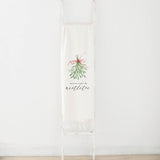 Christmas Throw Blanket - Meet Me Under the Mistletoe Watercolor, Christmas decor, Holiday decorations, housewarming gift, decorative,