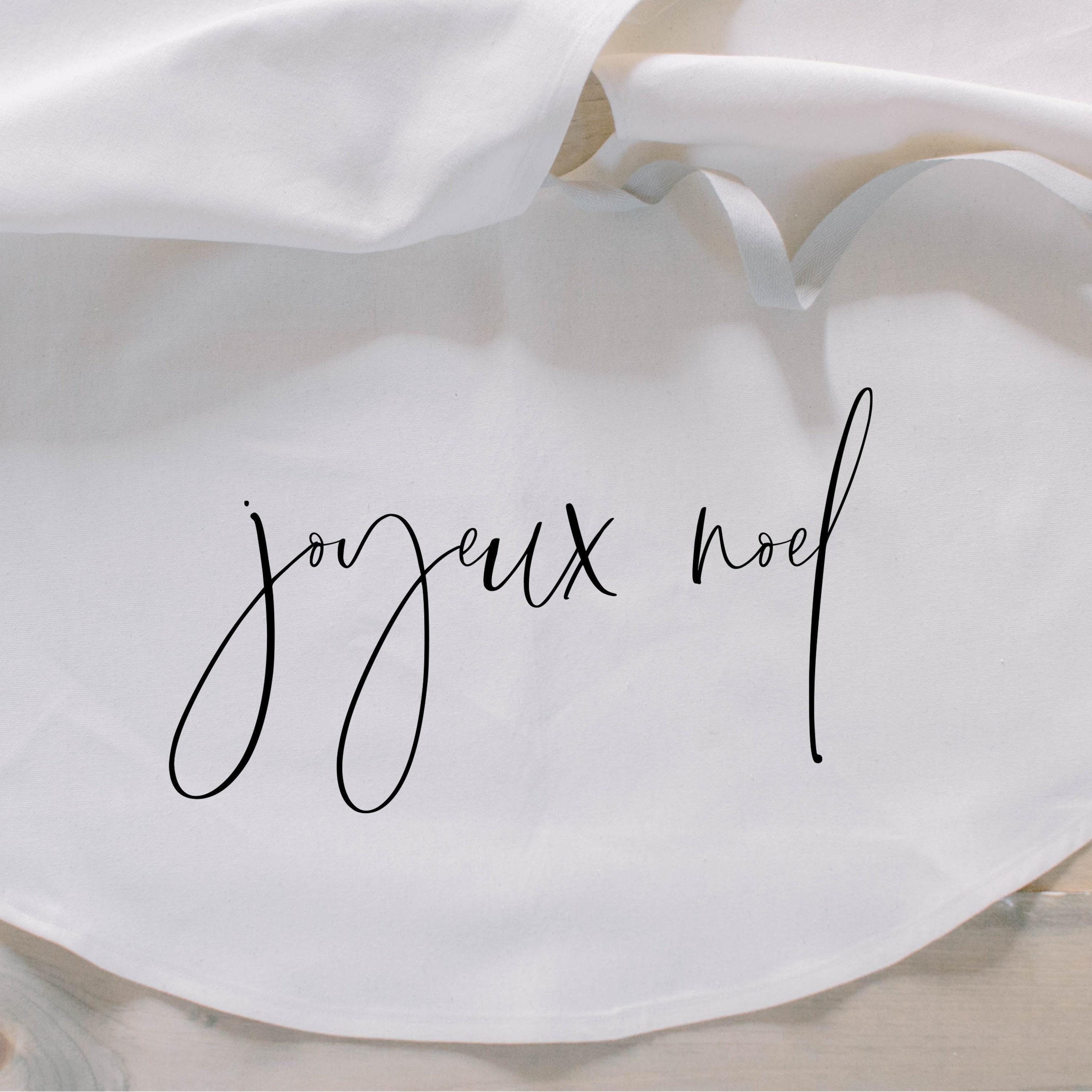 Tree Skirt - Joyeux Noel, Christmas home decor, seasonal, present, seasonal decor, winter, holidays, christmas tree