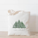 Christmas Watercolor Tote Bag - Winter Wonderland Watercolor, Winter, housewarming gift, wedding favor, women's gift, present for her