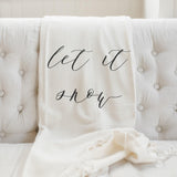 Christmas Throw Blanket - Let it Snow Calligraphy Christmas decor, Holiday decorations, Seasonal, housewarming gift, decorative blanket,