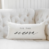 Lumbar Pillow - Tis the Season, Christmas decor, calligraphy, home decor, holiday, cushion cover, cushion sham, seasonal pillow
