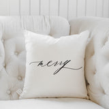 Christmas Throw Pillow - Merry Script, Christmas decor, calligraphy, home decor, Winter pillow, cushion cover, seasonal, holiday gift