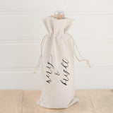 Wine Bag - Merry & Bright, hostess gift, wedding gift, Handmade in USA, Winter Decor, Gift, Present for Her, Seasonal Home Decor