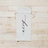 Christmas Wine Bag - Merry Script, hostess gift, wedding gift, Handmade in USA, Winter Decor, Gift, Present for Her, Seasonal Home Decor