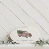 Christmas Printed Embroidery Hoop - The Most Wonderful Time Watercolor, Christmas gift, holiday present, seasonal decor