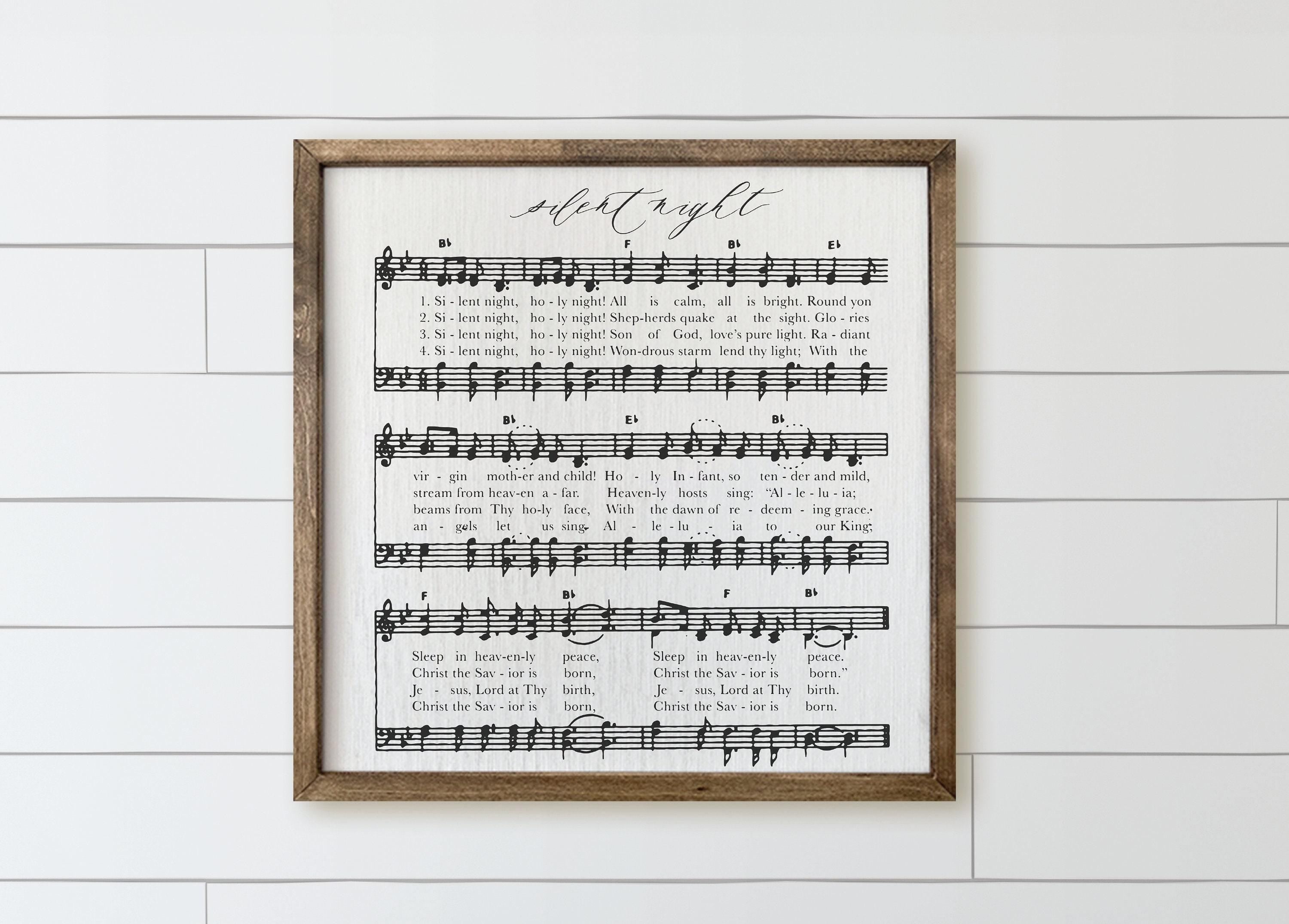 Wood Framed Sign - Silent Night Wood Framed Sign, gallery wall, housewarming gift, framed decor, farmhouse style, wall decor