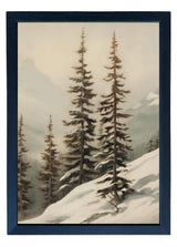 Wood Framed Print - Twin Trees - Handmade in USA, gallery wall art, holiday wall art, christmas decor, framed decor