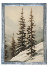 Wood Framed Print - Twin Trees - Handmade in USA, gallery wall art, holiday wall art, christmas decor, framed decor