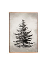 Wood Framed Print - Black and White Winter Tree - Handmade in USA, gallery wall art, holiday wall art, christmas decor, framed decor