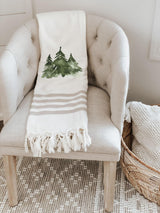 Christmas Throw Blanket - Trees Trio -Handmade in USA, Living Room, Holiday Throw Blanket, Festive Home Decor
