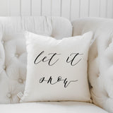 Christmas Throw Pillow - Let It Snow Calligraphy Christmas decor, calligraphy, home decor, Winter pillow, cushion cover, seasonal pillow