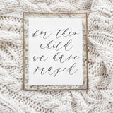 Calligraphy Print - For This Child We Have Prayed - Vertical