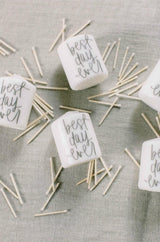 Wedding Favor - Set of 50 - 4" Pillar Candles - wedding favors, wedding décor, best day ever, love, thank you gift