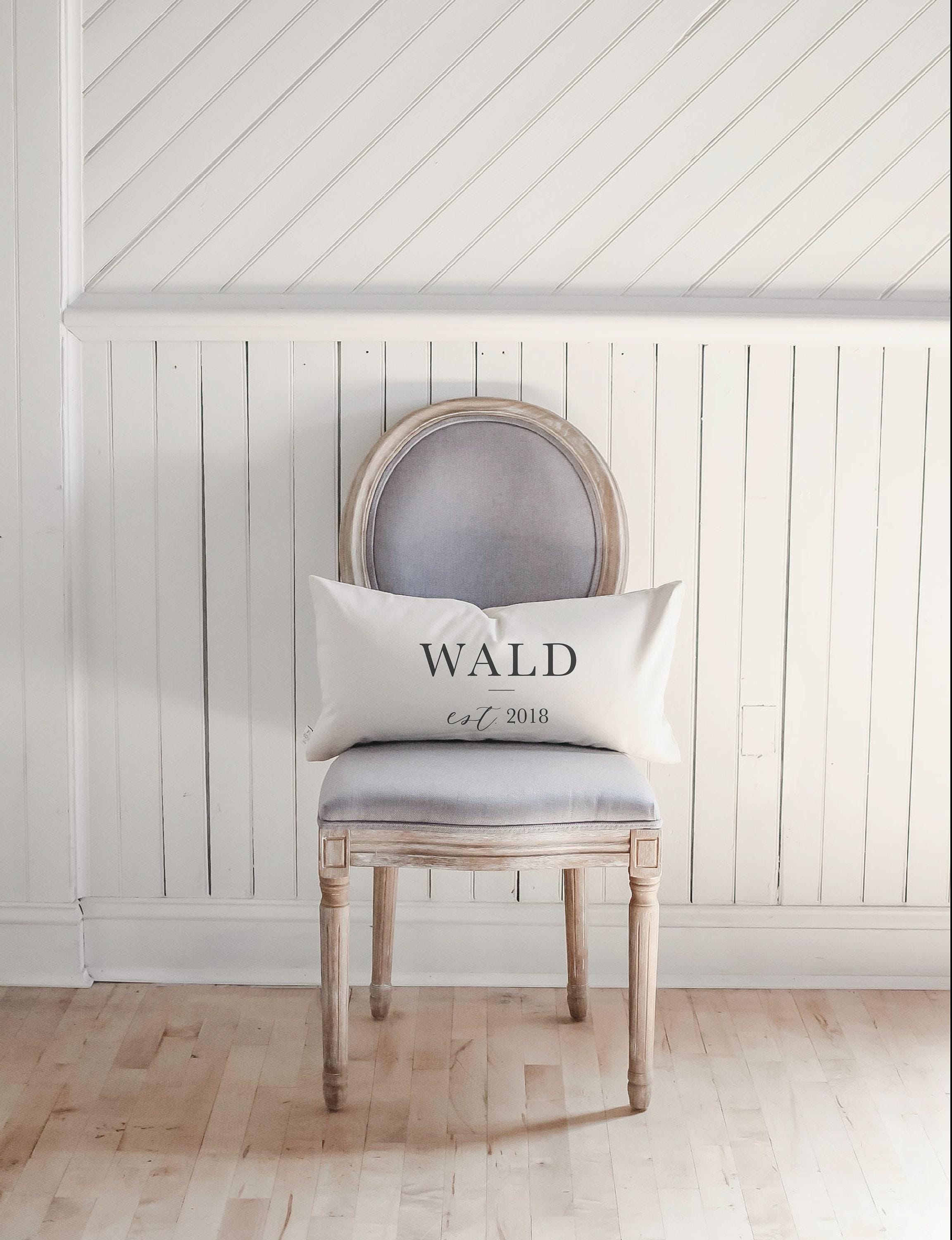 Personalized Last Name Lumbar Pillow: Farmhouse Home Decor