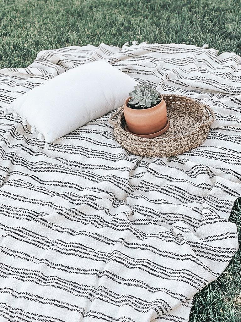 Picnic Throw Blanket - Oversized blanket, summer throw, beach blanket