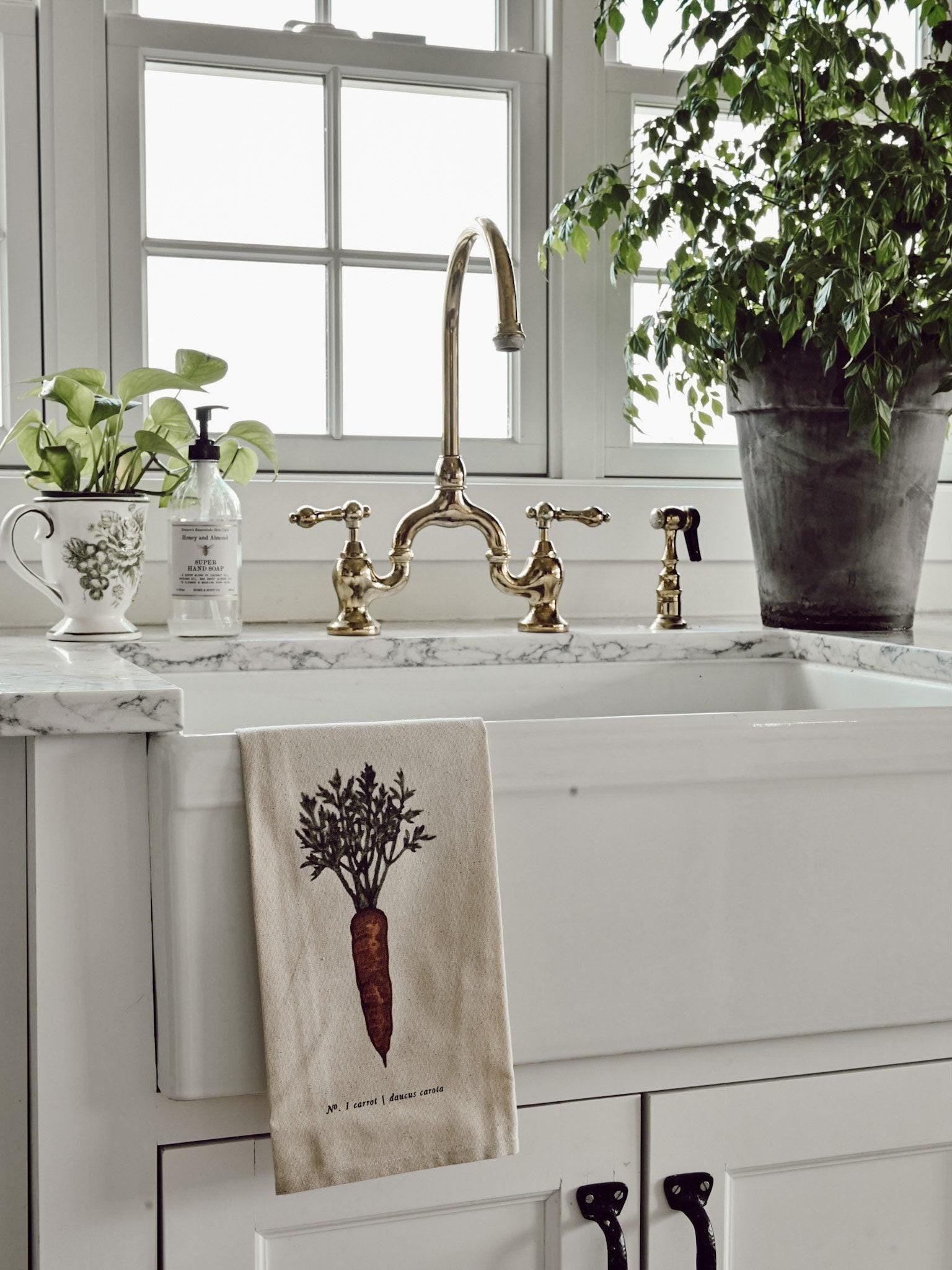 LMB x PCB - Fruits + Veggies Color Tea Towel - Made in the USA, housewarming gift, kitchen decor, present, Liz Marie Blog,