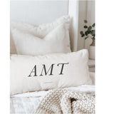 Personalized Monogram Lumbar Pillow: Farmhouse Home Decor