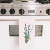 Lavender Watercolor Tea Towel: Organic Cotton Kitchen Decor