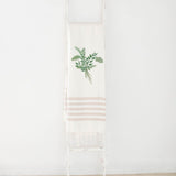 Organic Cotton Throw Blanket: Eucalyptus Watercolor Design, Lightweight Decor