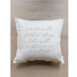 Throw Pillow - Sometimes the Littlest Things - Vintage Farmhouse, calligraphy, Nursey Décor, New Baby Gift, cushion cover