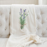 Lavender Watercolor Throw Blanket: Organic Cotton Spring Decor