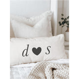 Lumbar Pillow - Personalized Two Initials With Heart - home decor, wedding gift, engagement present, housewarming gift, cushion cover