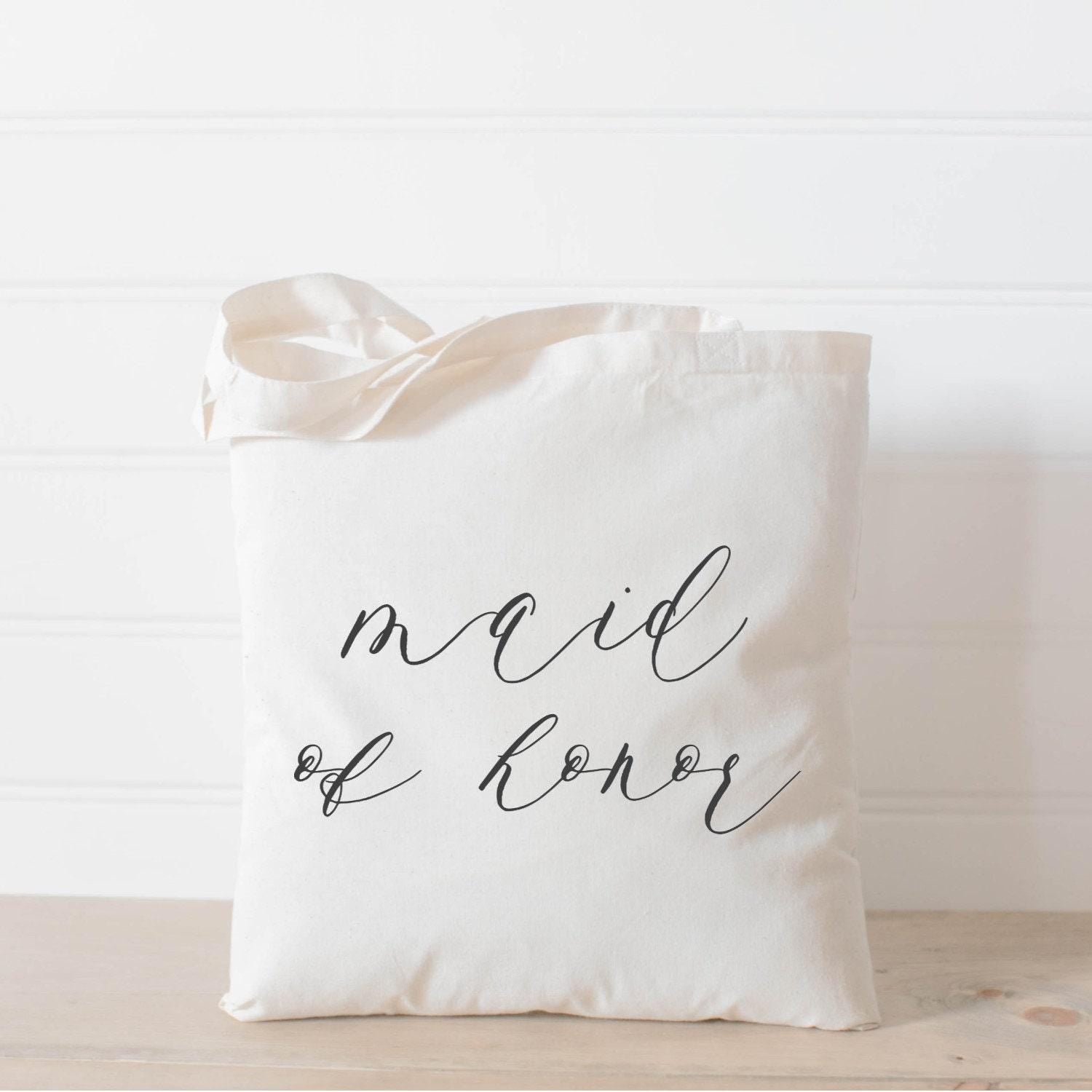 Maid of Honor Tote Bag: Organic Cotton Wedding Favor