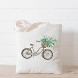 Tote Bag - Flower Bike Basket Watercolor - present, housewarming gift, wedding favor, bridesmaid gift, women's gift