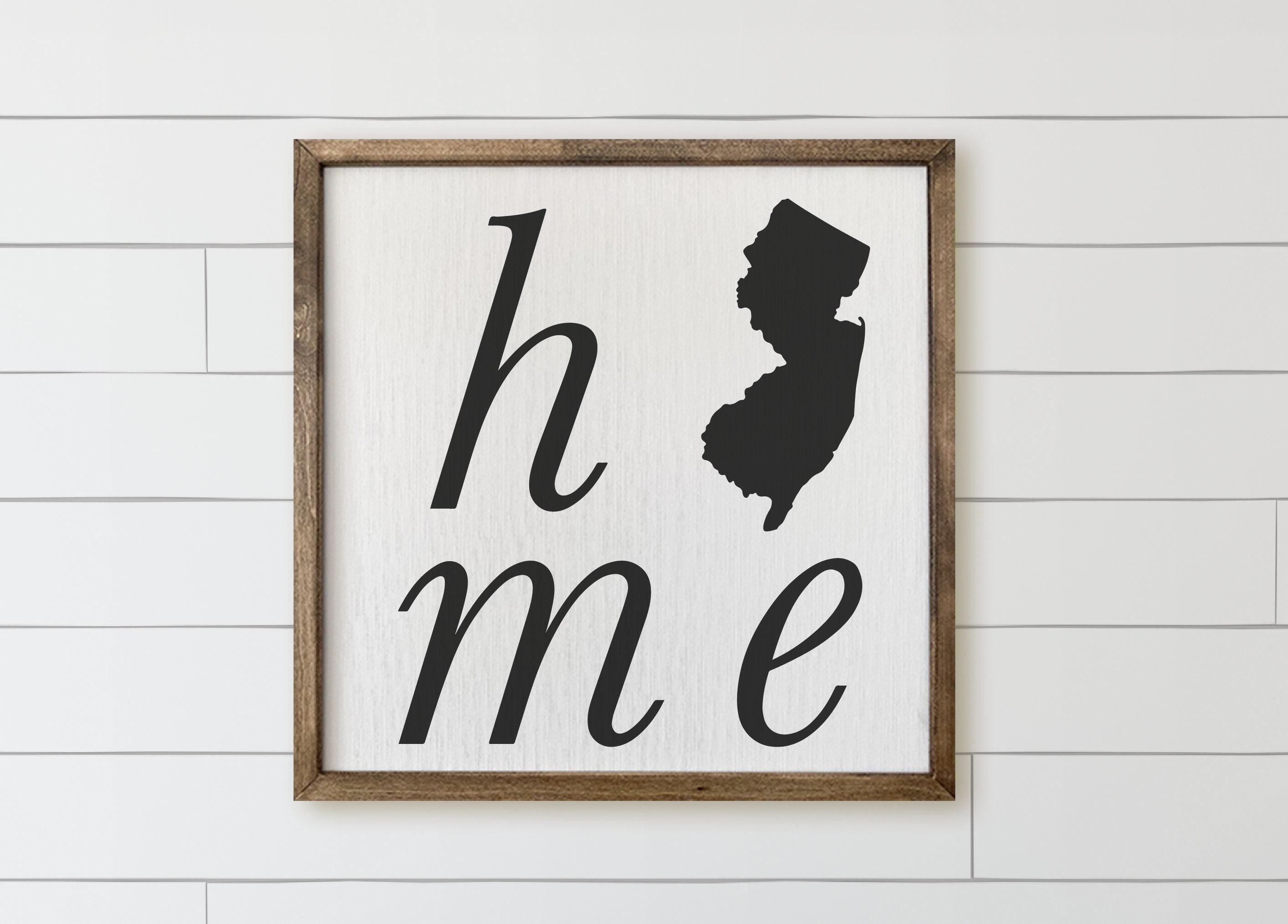 Personalized Home State Wood Framed Sign: Rustic Wall Decor