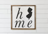 Personalized Home State Wood Framed Sign: Rustic Wall Decor