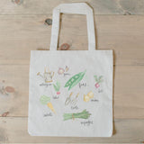 Vegetable Watercolor Tote Bag: Organic Cotton Market Bag