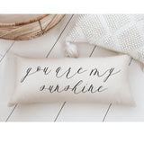 You Are My Sunshine Lumbar Pillow: Handmade USA Cotton Cushion Cover
