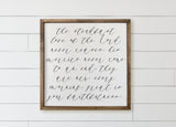 Wood Framed Sign: Steadfast Love Scripture, Rustic Farmhouse Decor