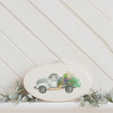 Embroidery Hoop - Floral Truck Watercolor - rustic home decor, gallery wall, framed decor, farmhouse style, wall decor