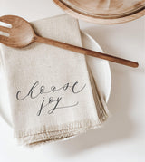 Choose Joy Linen Napkin: Rustic Farmhouse Table Decor