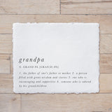 Calligraphy Print - Grandpa Definition - Horizontal, father's day gift, present for dad, gift for grandpa, grandfather quote