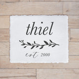 Calligraphy Print - Personalized Last Name With Laurel