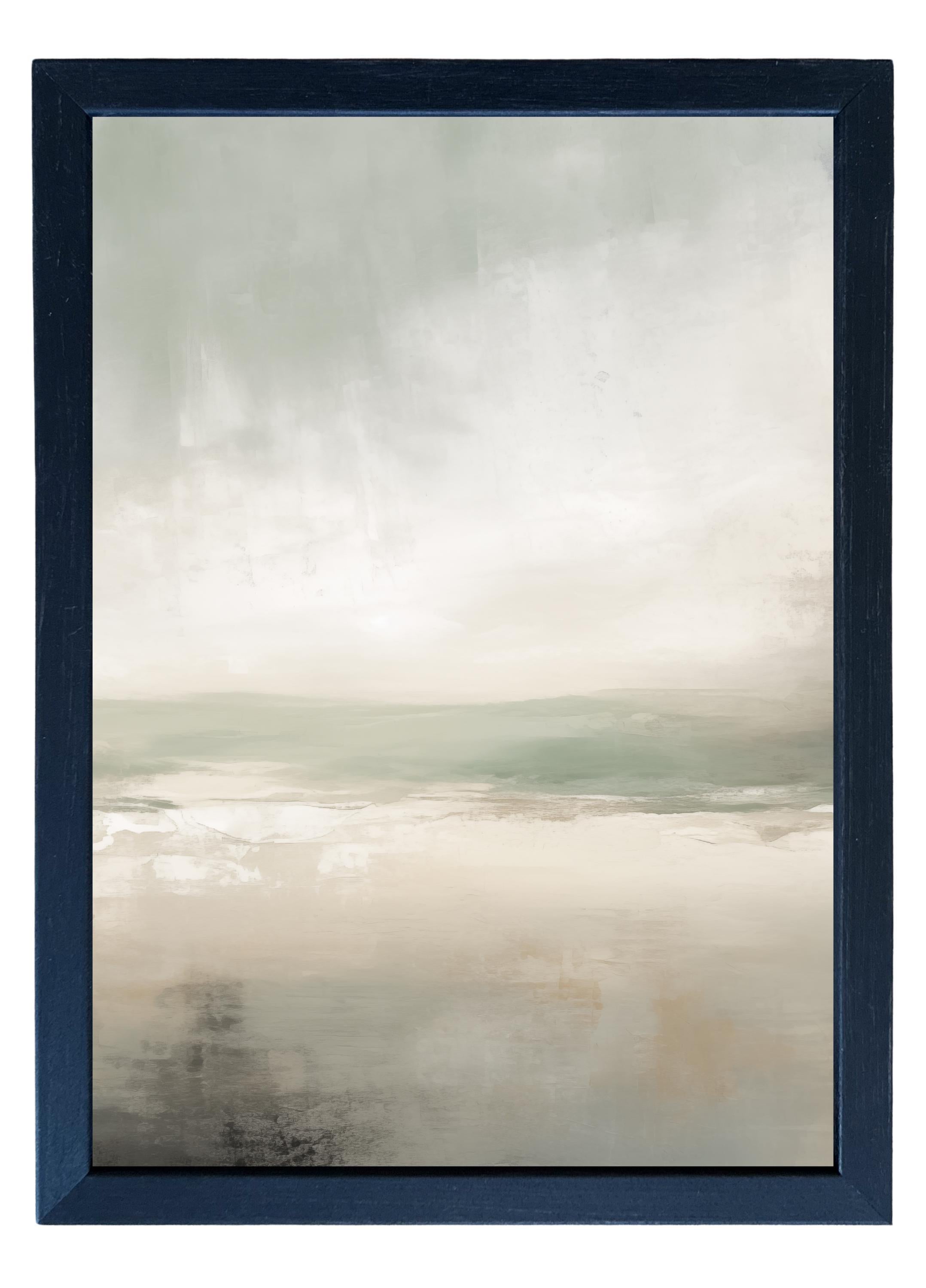 Wood Framed Print - Abstract Blues - Handmade in USA, gallery wall art, framed decor