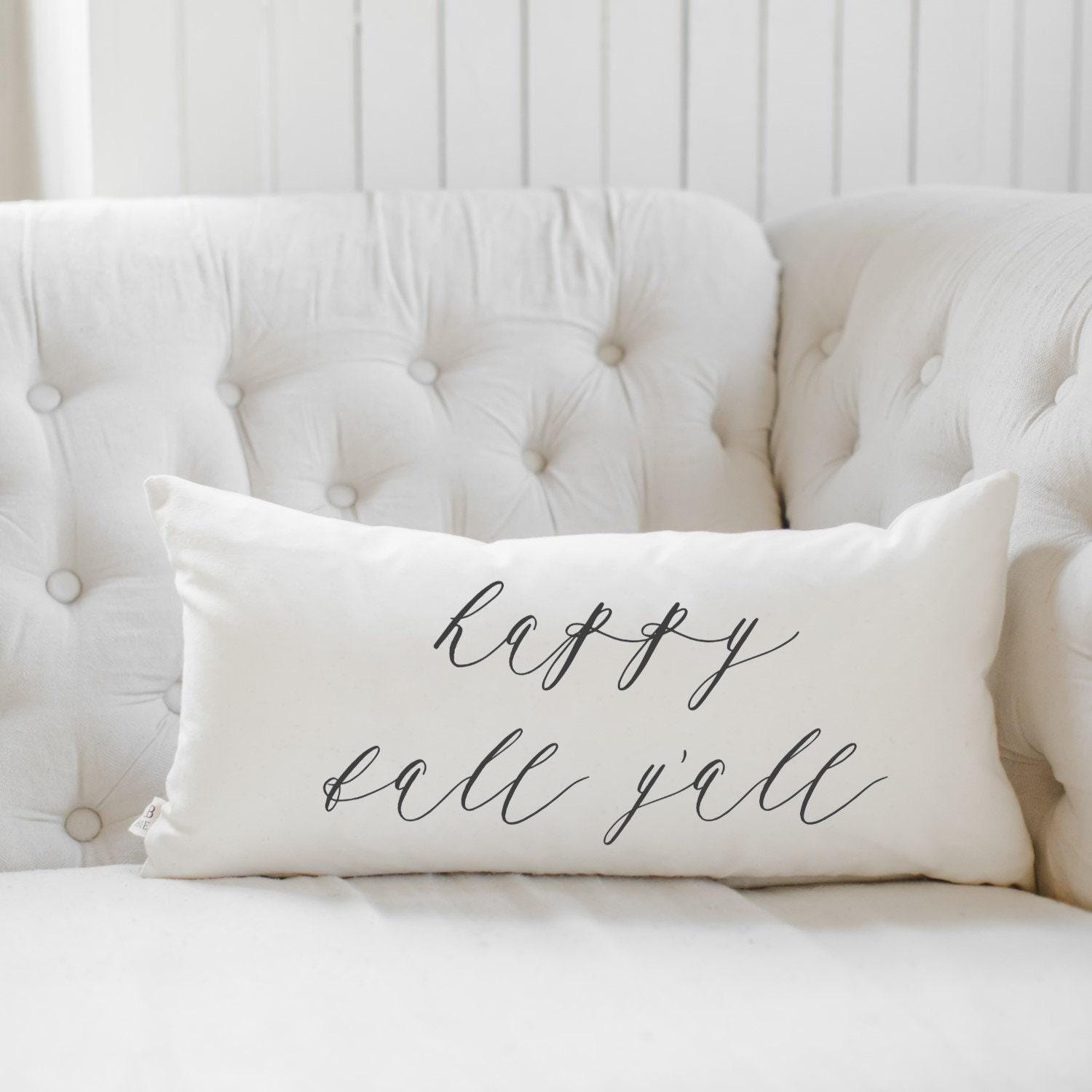 Lumbar Pillow - Happy Fall Y'all, home decor, housewarming gift, cushion cover, throw pillow, fall decor, autumn