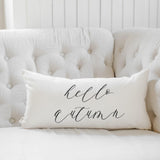 Lumbar Pillow - Hello Autumn, home decor, housewarming gift, cushion cover, throw pillow, fall decor, autumn