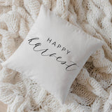 Throw Pillow - Happy Harvest, calligraphy, home decor, fall decor, housewarming gift, cushion cover, throw pillow, seasonal pillow