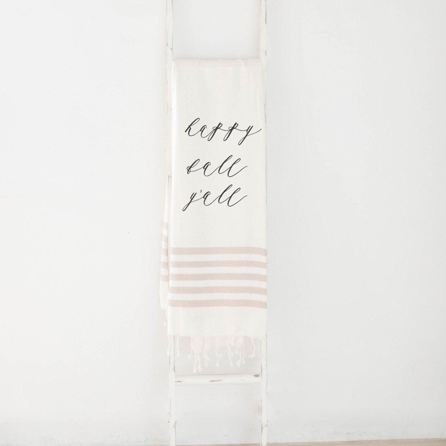 Throw Blanket - Happy Fall Y'all, housewarming gift, decorative blanket, cozy, fall decor, autumn designs, soft and comfy