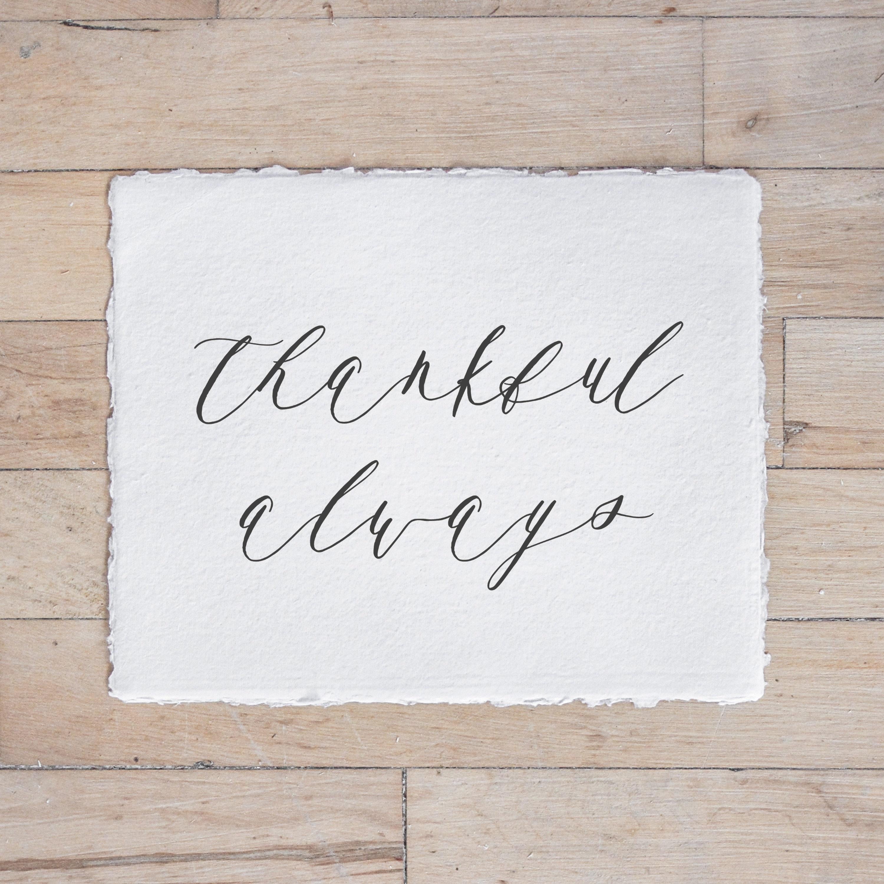 Glass Table Frames & Cards - Thankful Always