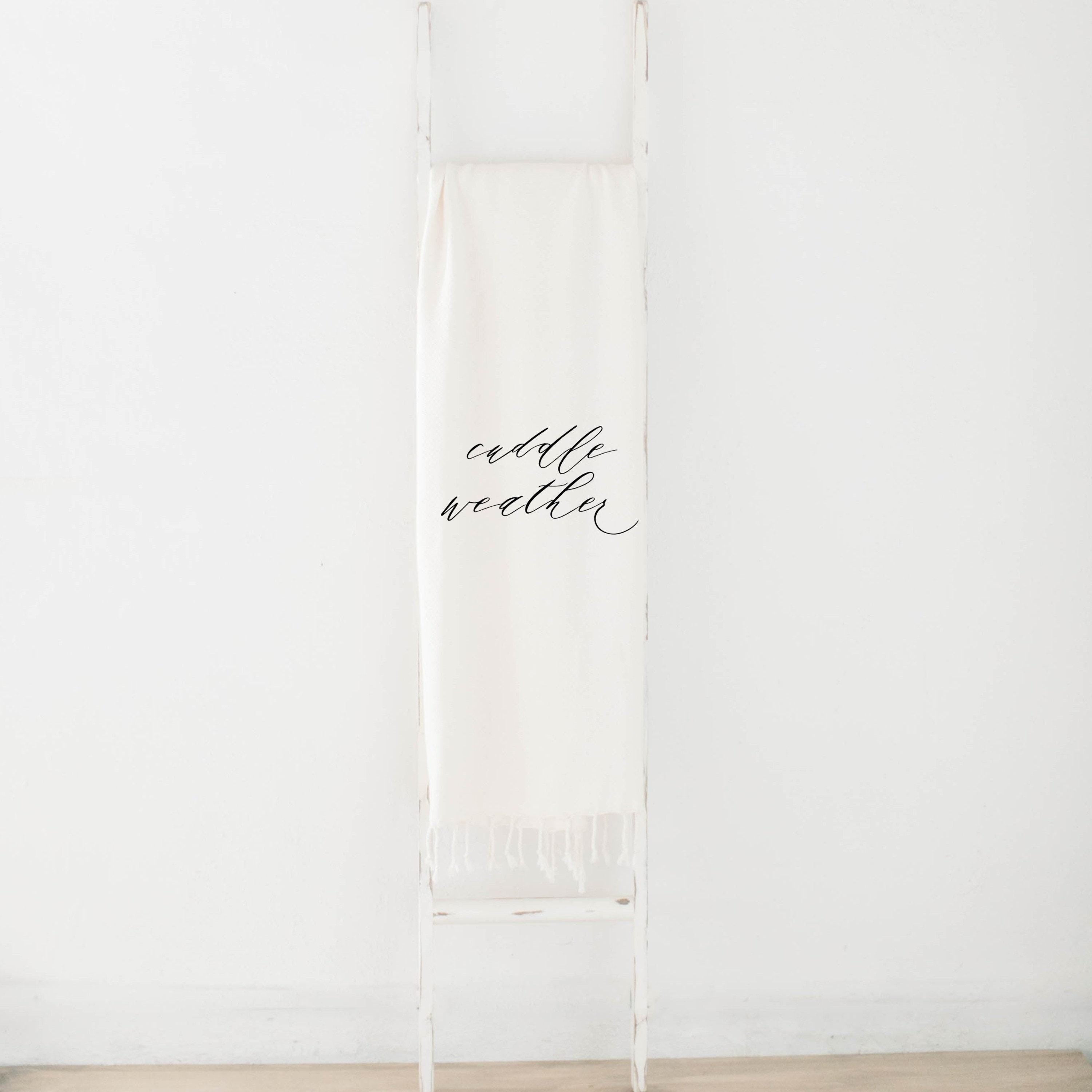 Throw Blanket - Cuddle Weather Script, present, housewarming gift, decorative blanket, cozy, pretty, fall decor