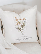 Throw Pillow - Overflowing with Gratitude - Autumn home décor, fall décor, cushion cover, throw pillow, seasonal pillow, cursive font décor