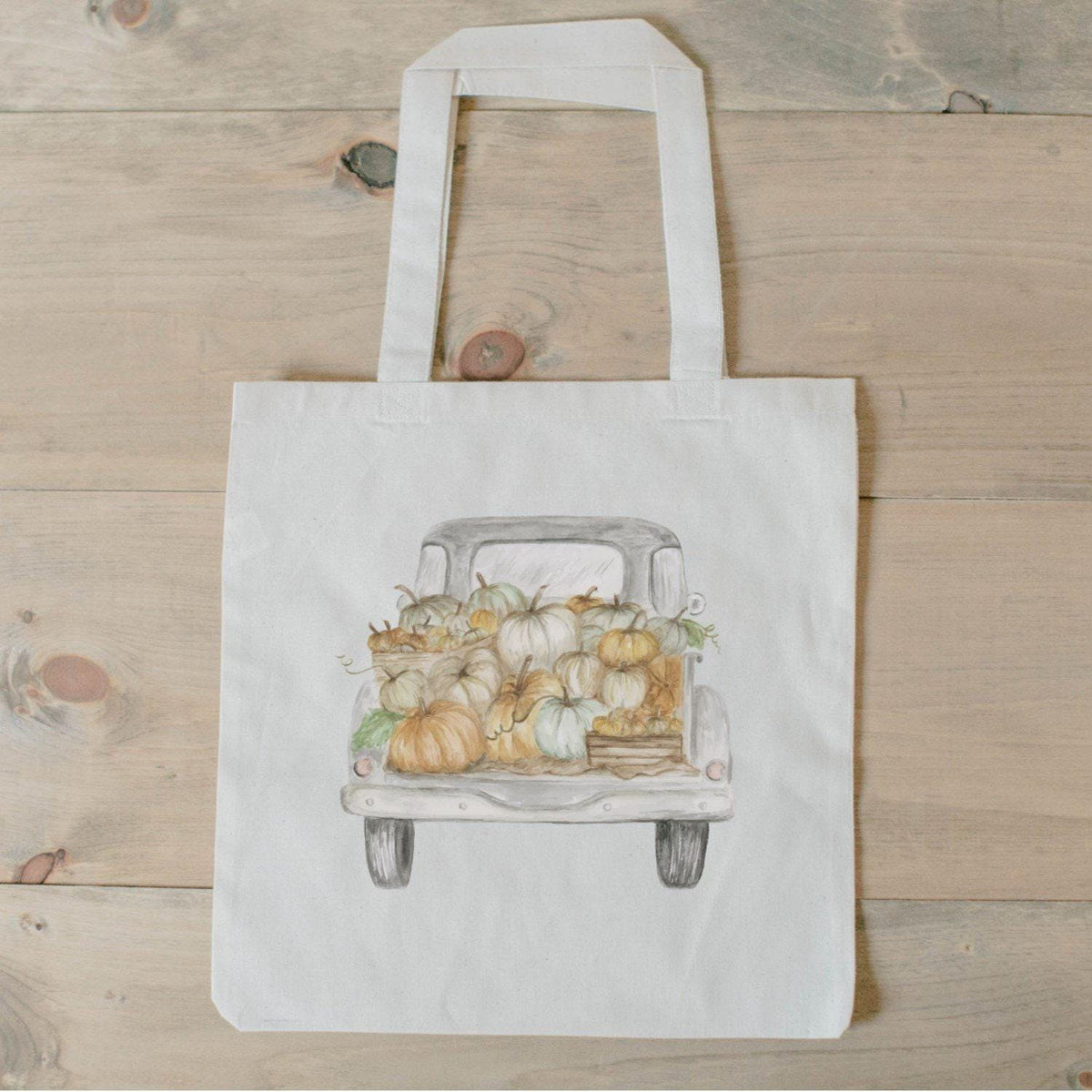 Tote Bags - Pumpkin Truck Watercolor
