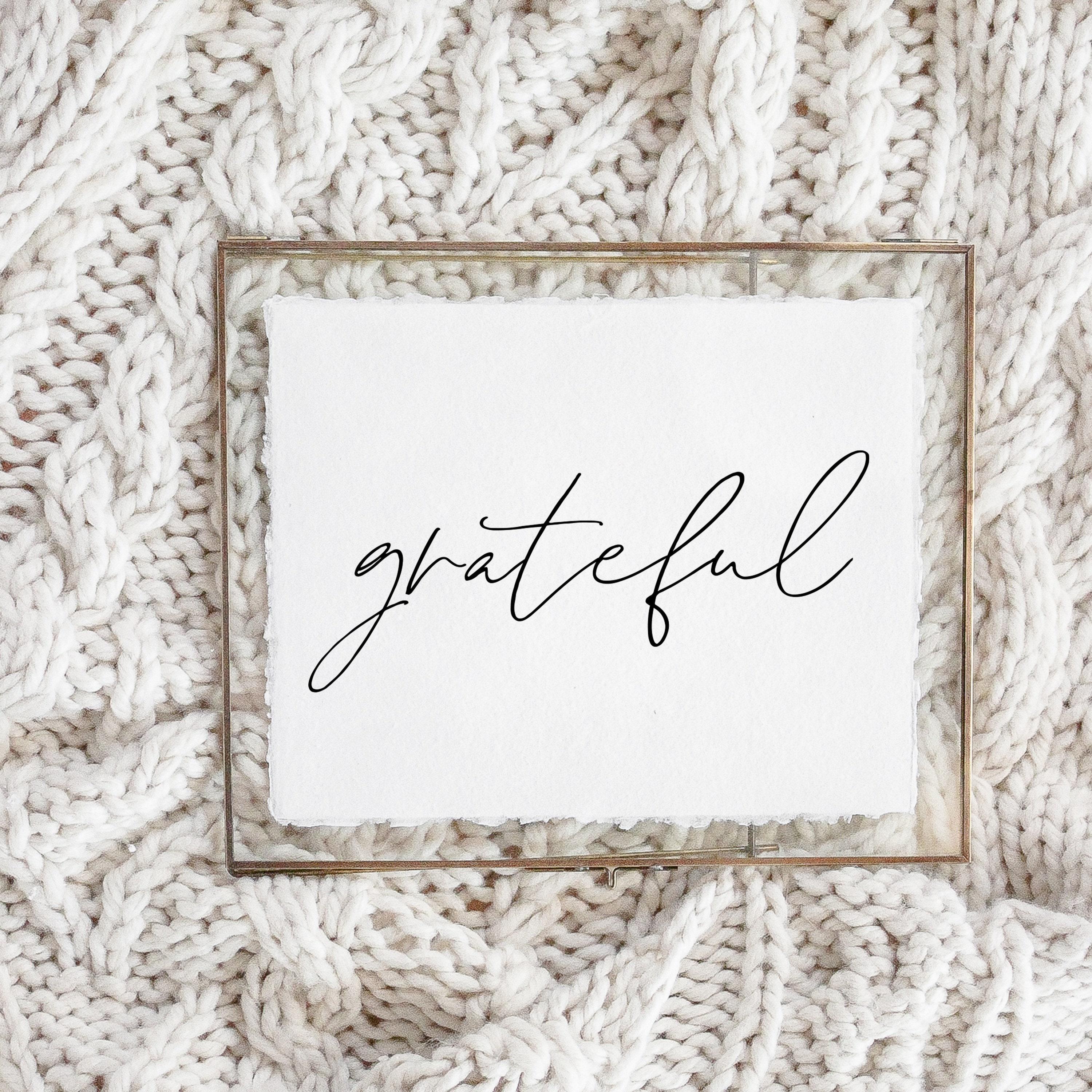 Fall Calligraphy Print - Grateful, Fall Decor, Gift, Holiday Gift, Seasonal Home Decor, Fall gifts