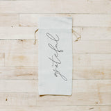 Wine Bag - Grateful, Calligraphy, hostess gift or wedding gift, engagement present